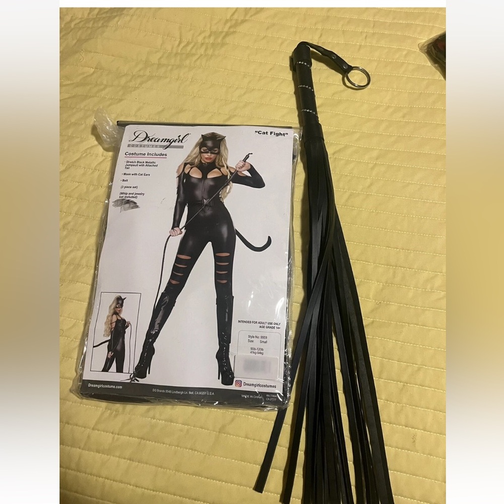 Dreamgirl Black Cat Costume with Whip Accessory